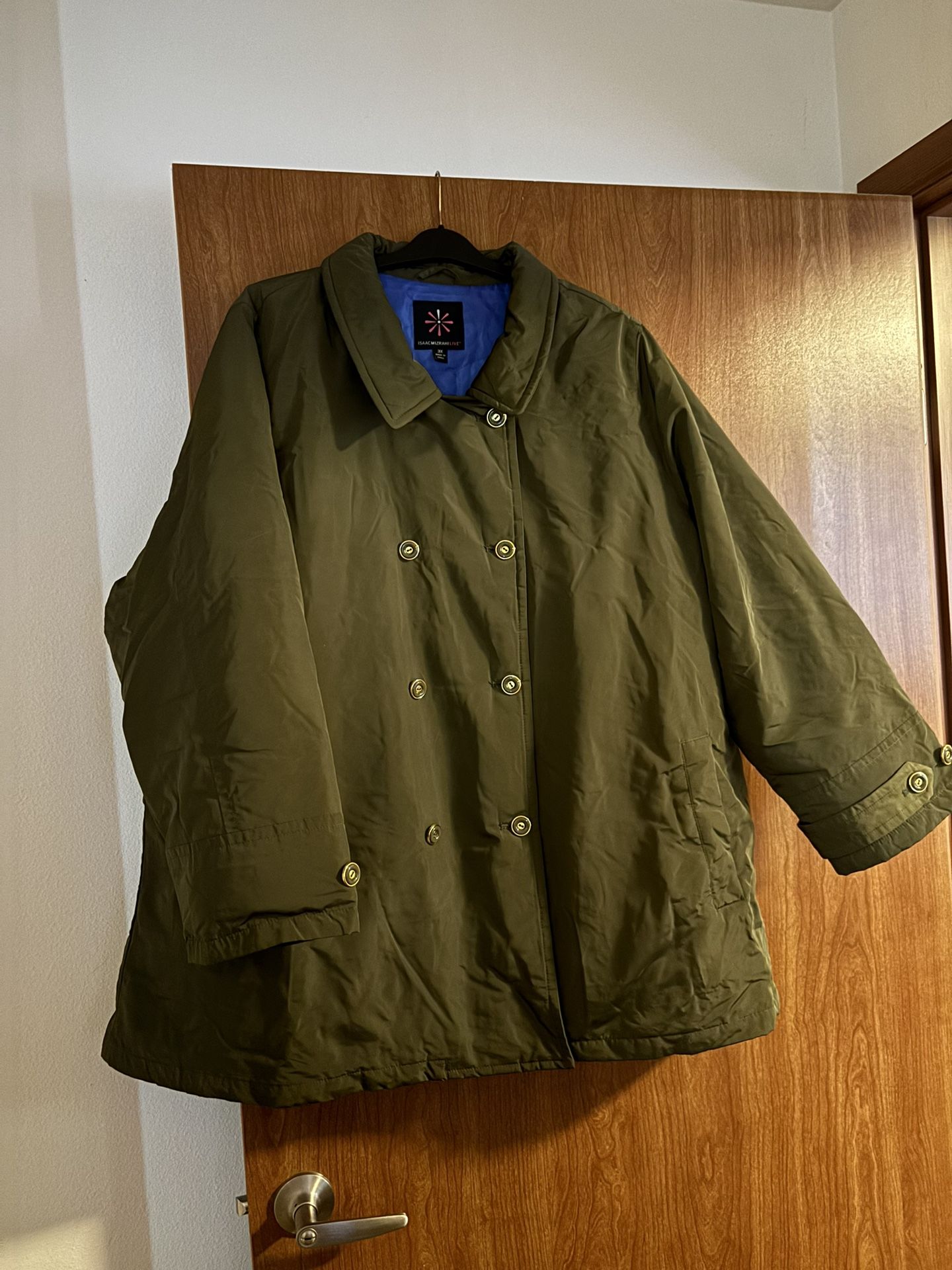 Isaac Mizrahi Live Long Sleeve Pea Coat Style Puffer Jacket 3XL