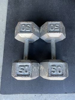 50 lbs Hex Dumbbell Weights….  Home Gym Fitness…