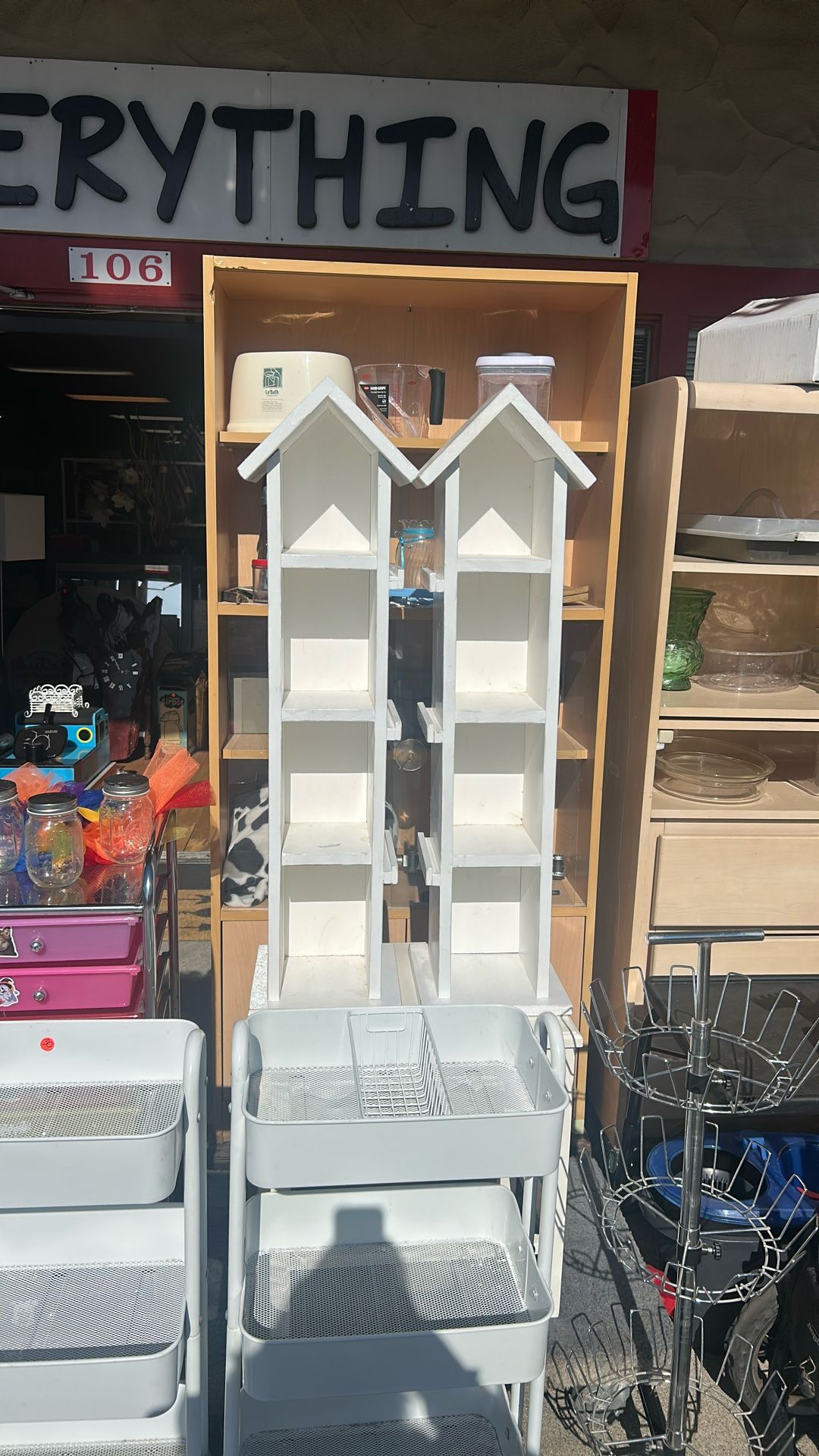 White Wooden House Shape Bookcase