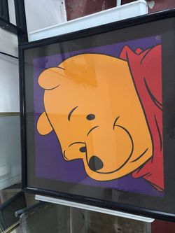Vintage 1997 Disney Winnie the Pooh Framed Lithograph Wall Art