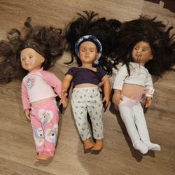 3x 18" Dolls + Accessories