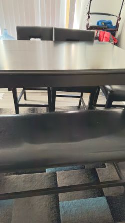 Dining Table with chairs and bench