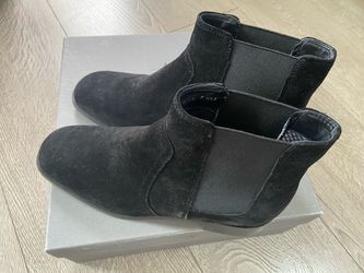 Black Suede Chelsea Ankle Boots Size 7.5