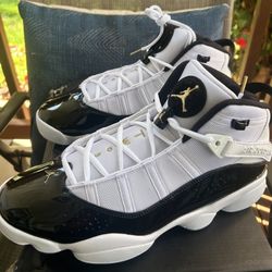 Nike Jordan White Black And Gold Athletic shoes