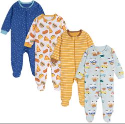 Onesies Brand, Baby Boys Four Pack Sleep N’ Play 6 To 9 Months