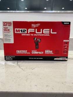 Milwaukee 2553-21 M12 FUEL 1/4" Hex Cordless Impact Driver Kit Black Red New