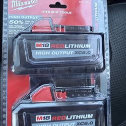 2pk Milwaukee M18 XC6.0ah Batteries