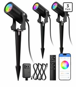 *New In Box* Smart Landscape Spotlights, 24V RGBCW App Control, 3 Pack