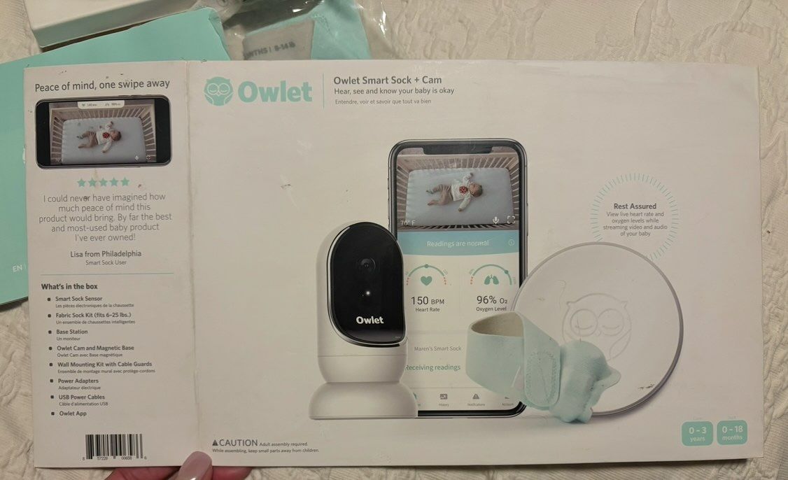 👶 Owlet Smart Sock & Cam – Baby Monitor Duo – Used, Great Condition! 📷🧦