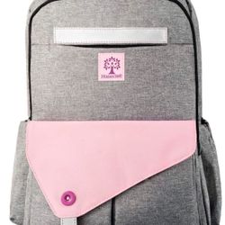 Pink-Diaper-Bag Backpack for Girl and Boy. Large Diaper Backpack for Mom Holds for Walk and Travel 