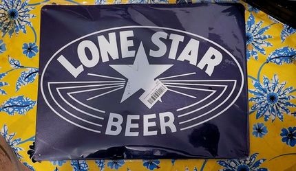 Lone Star Beer Texas Retro Weathered Wall Decor Bar Man Cave Metal Tin Sign
