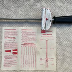 Craftsman Torque Wrench 3/8” Drive-vintage, But In Excellent Shape! Take off 10% through Sunday, 2 PM