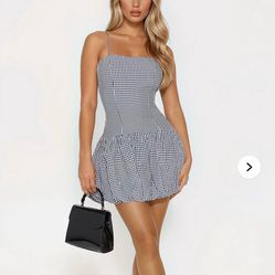 Fashion nova gingham bubble mini dress
