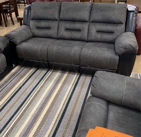 Earhart Slate Reclining Living Room Set/ Sofa And Loveseat