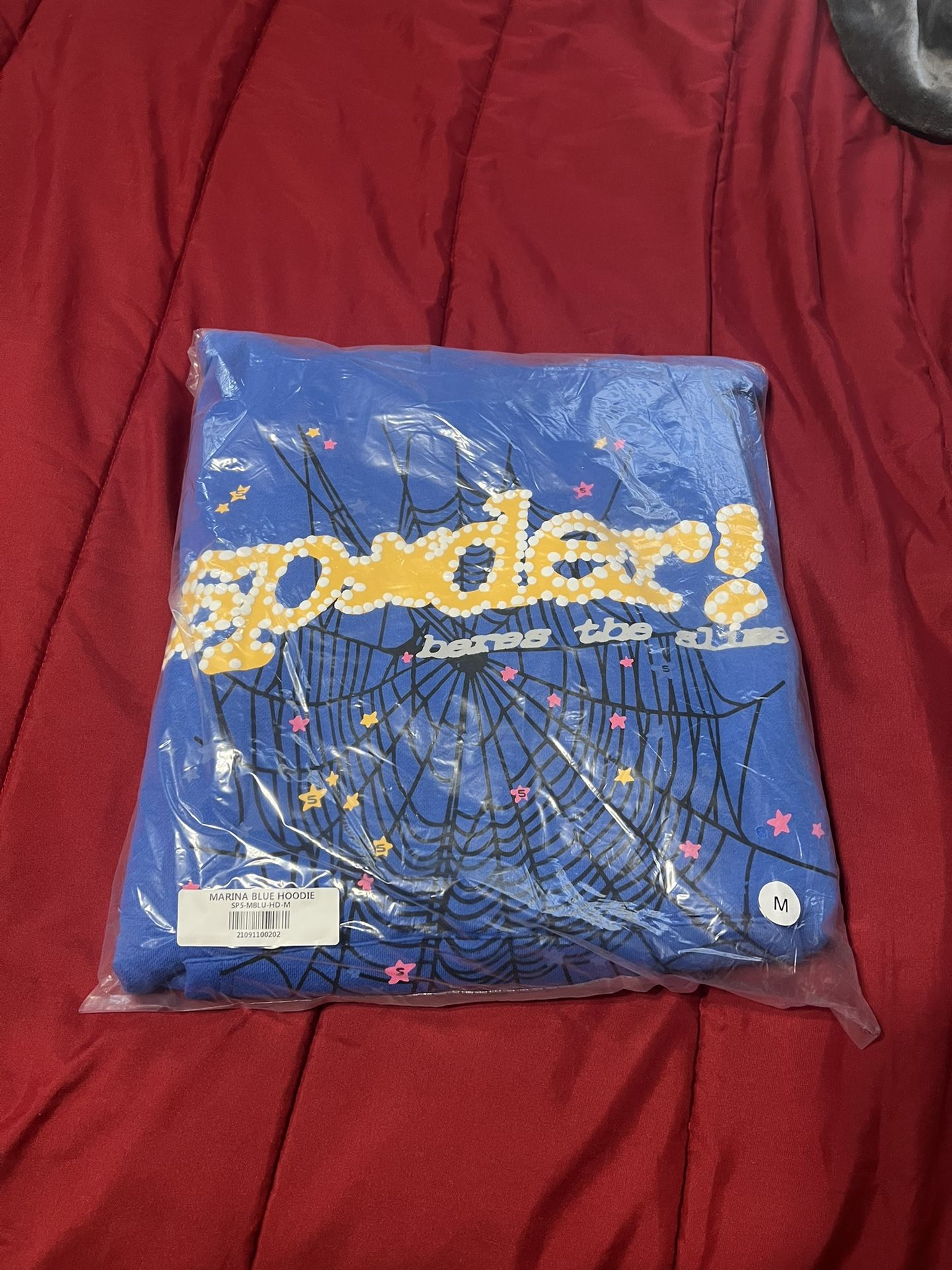 Marina Blue Sp5der Hoodie - Medium