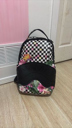 Multi flower color spray ground backpack