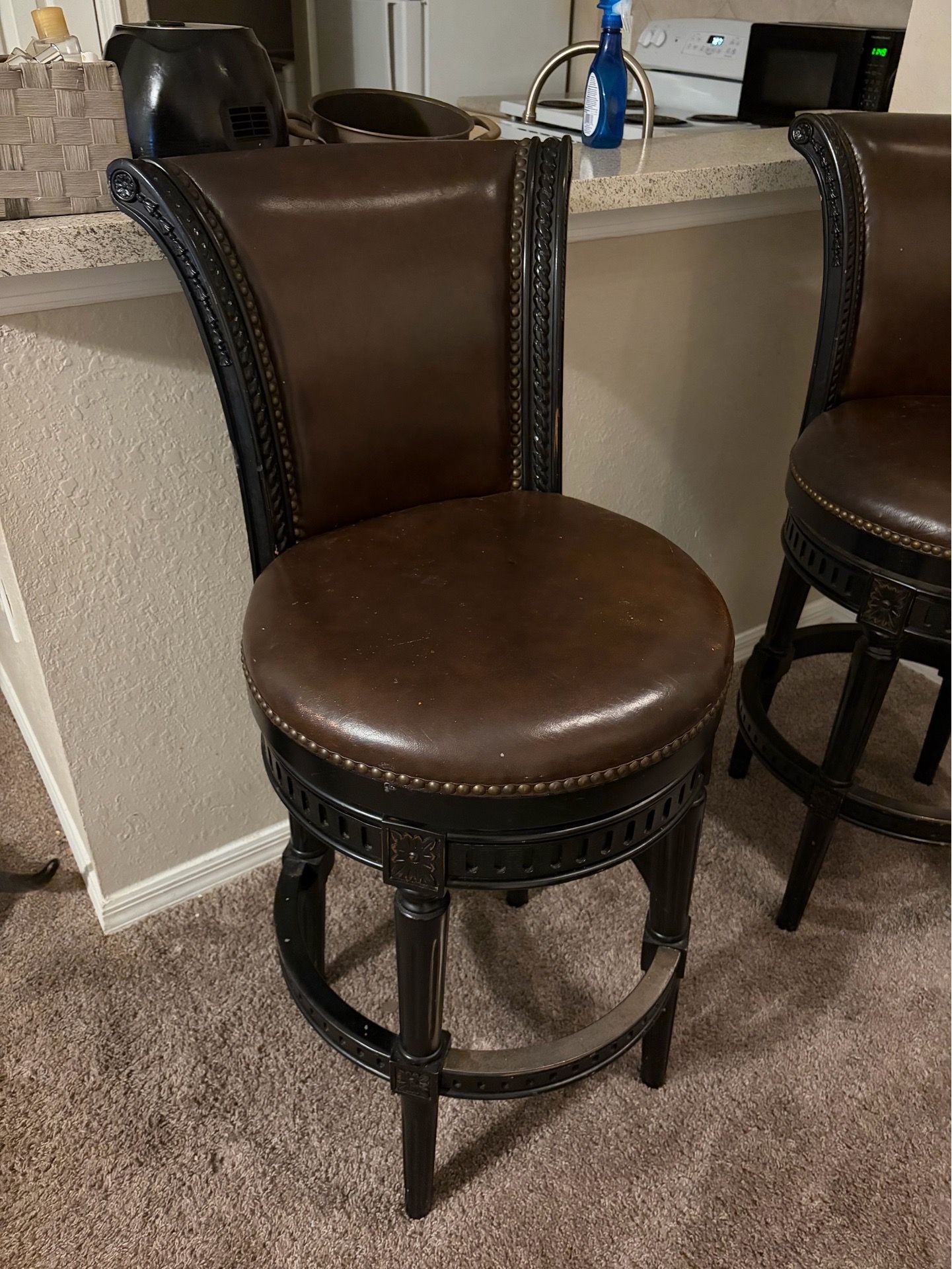 Both for $60 Elegant traditional Swivel barstools / Moving 6/6/26 Saturday