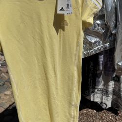 Yellow Women’s Adidas Midi Bodycon Dress- Size Large 