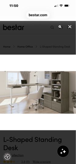 Best at Viva sit stand workstation with desk, bookshelf, credenza