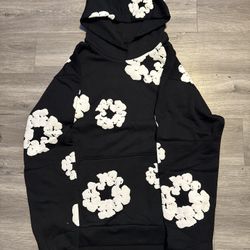 black and white denim tear