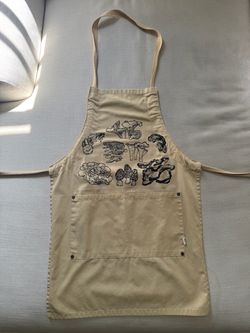 Mushroom Print Canvas Apron