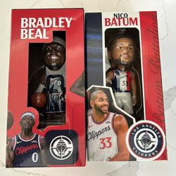 Lot of 2 Clippers Bobble heads! New Nico Batum & Bradley Beal Bobblehead 