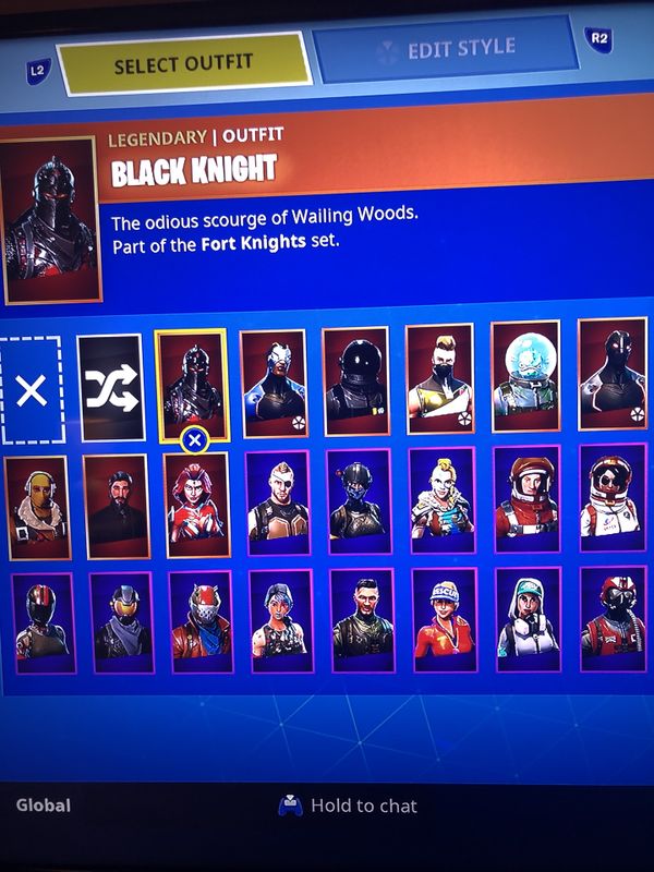 fortnite account for ps4 black knight and many more - black knight set fortnite