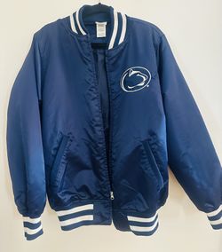 Penn State Satin Varsity-Style Bomber Jacket – Size M – Great Condition