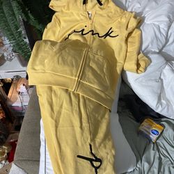 Pink Sweat Suite Yellow Medium