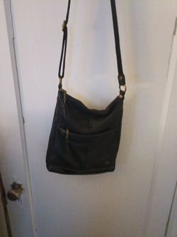 Black leather crossbody bag