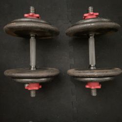 35 Lb Pairs Adjustable dumbbell. 70 Lb Total 