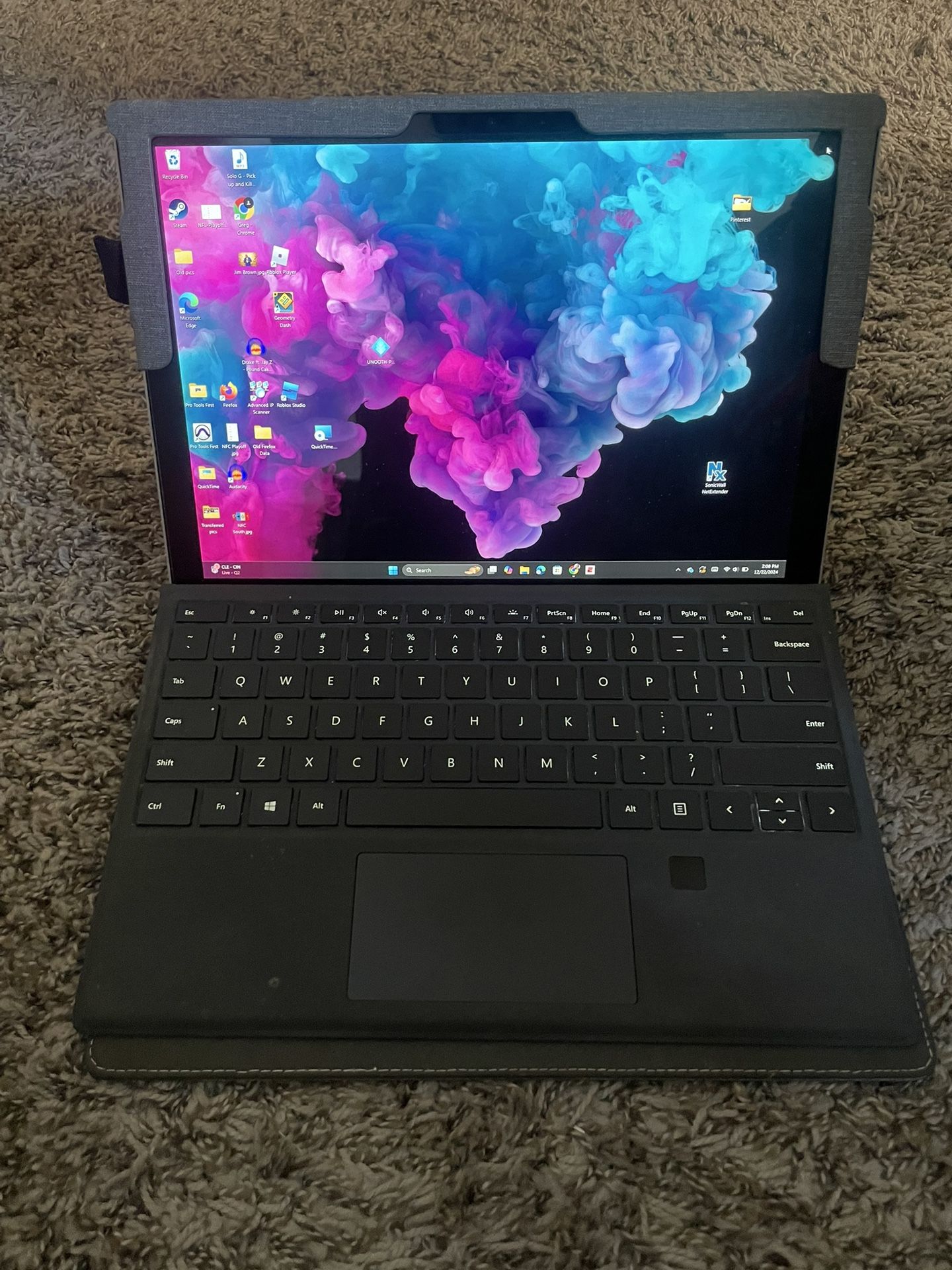 Surface Pro 6 w/ Keyboard, Glass Screen Protector and Case