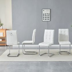 Dining Chairs set 4 pc White Faux leather. New Especial price