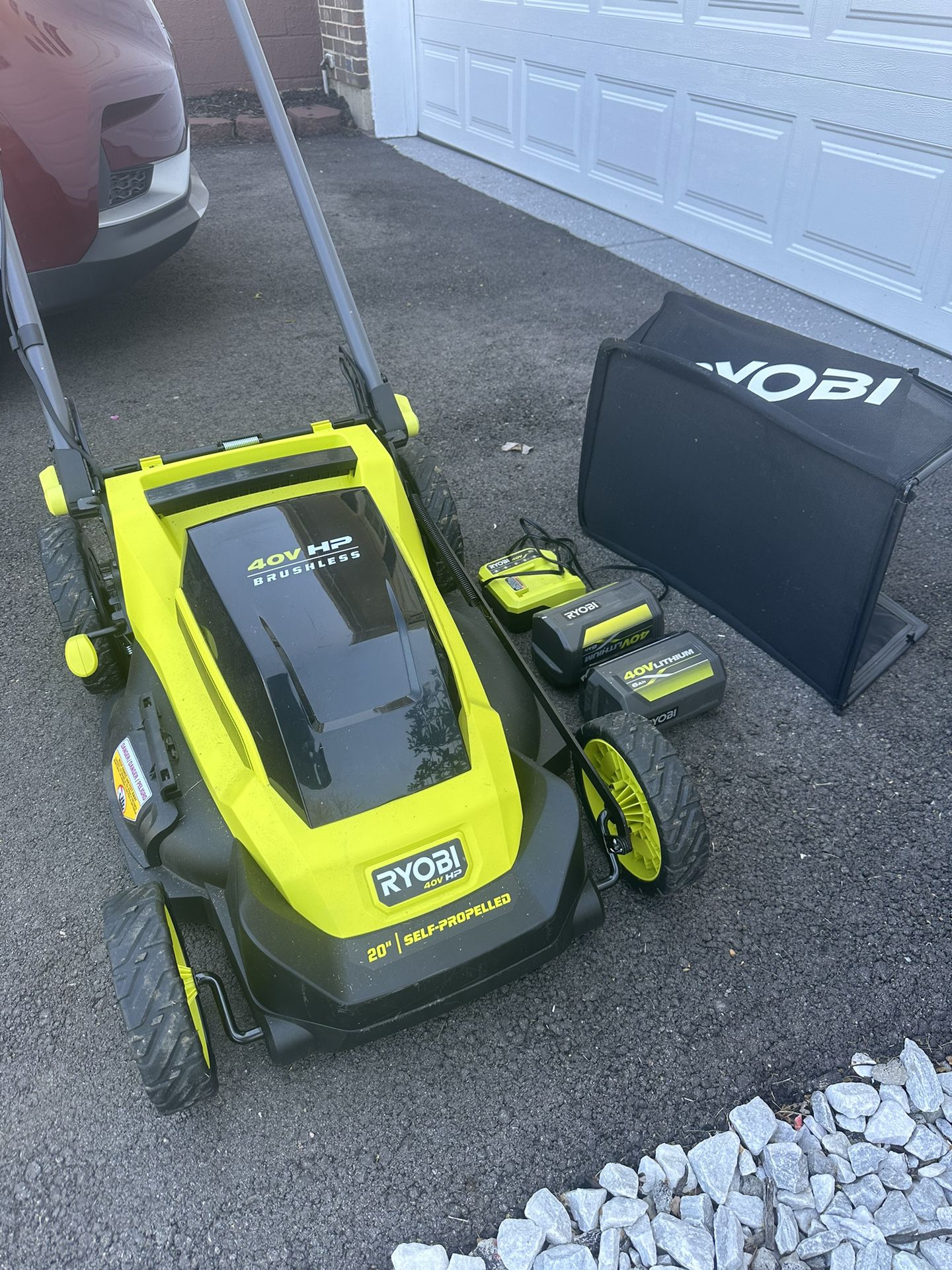 NEW Ryobi 40V HP Lawn mower + 2 Batteries
