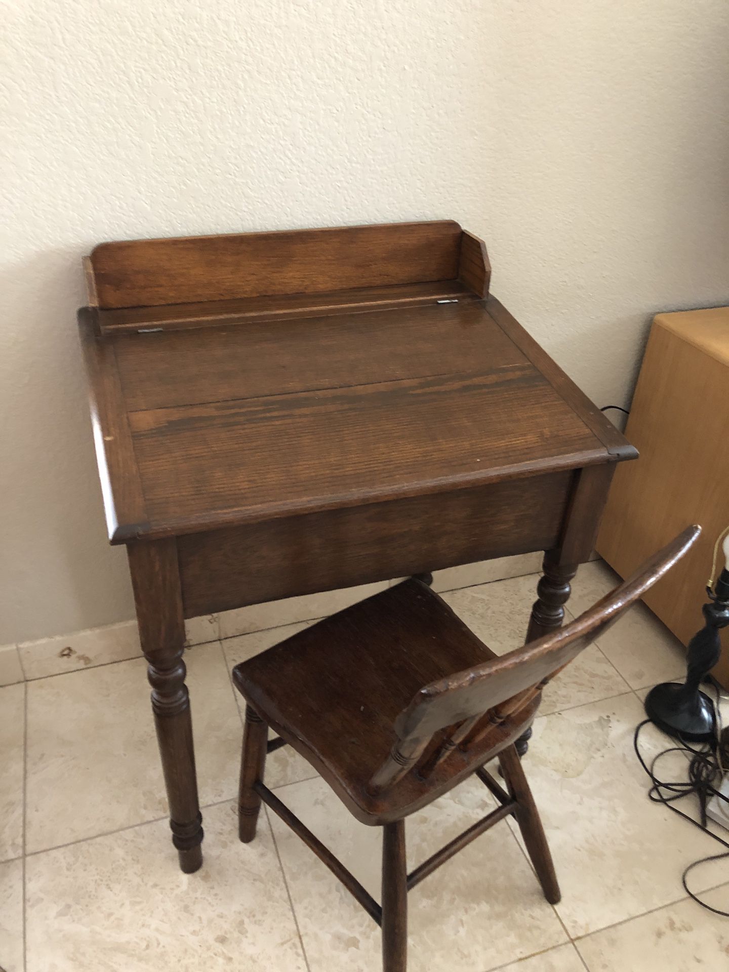 Antique School House Desk and Chair