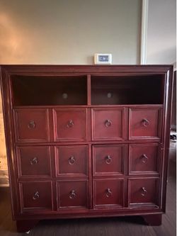 Wood Cabinet Media Console Chest Drawers