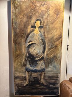 Oil painting of Pregnant Mother in Chair