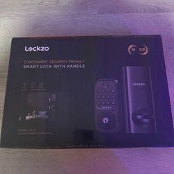 Smart Deadbolt Lock Fingerprint with 2 Lever Handles, Keyless Entry Front Door L