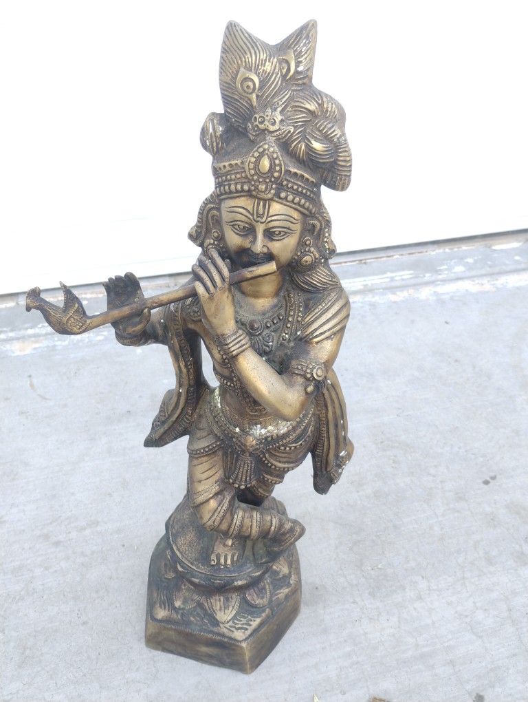 Fluting Heavy Brass Krishna Made In India