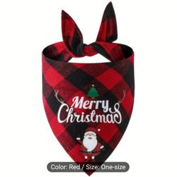 New Christmas pet cotton triangle scarf
