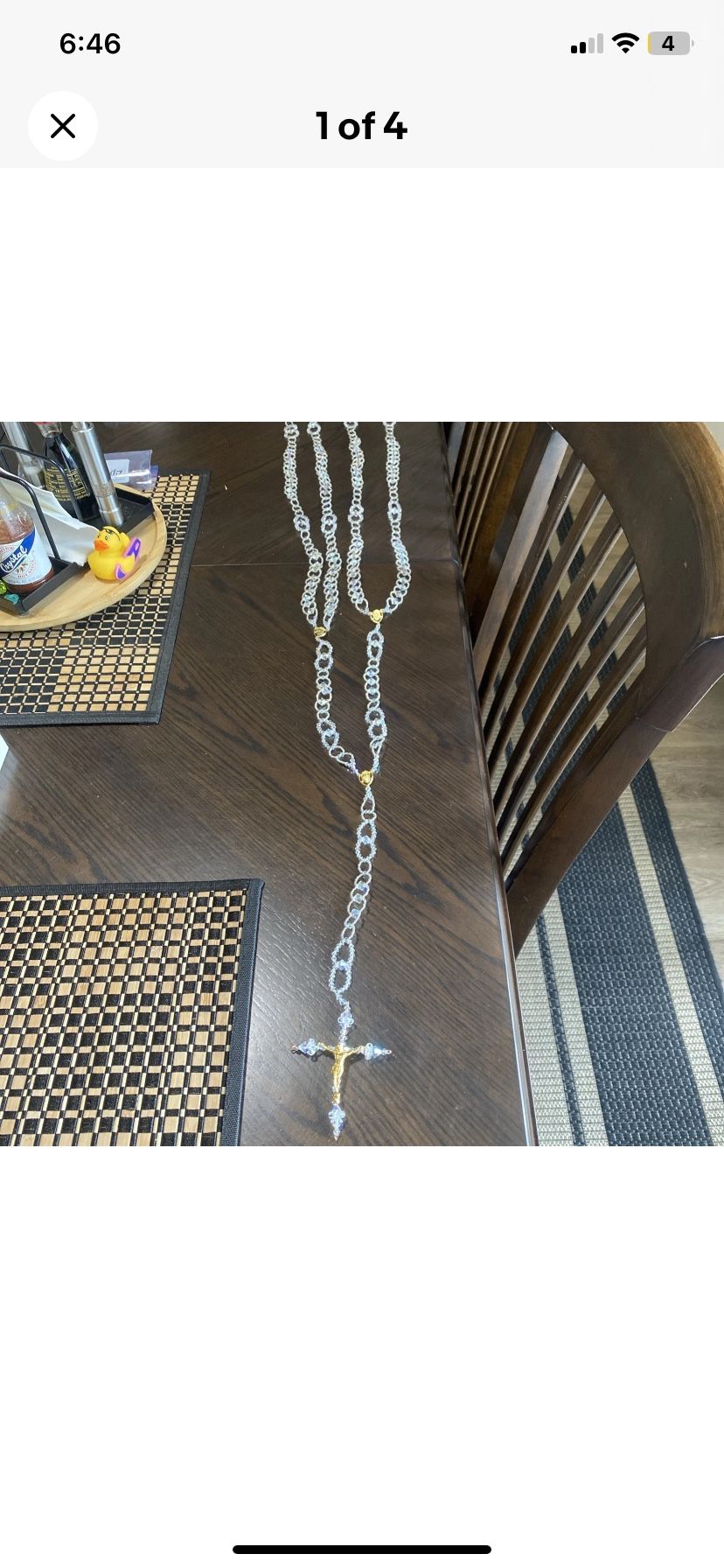 Crystals Wedding Lasso With Gold-tone Crucifix Wedding Lazo de Boda (2)