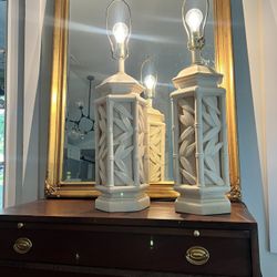 Vintage faux bamboo Lamps. 