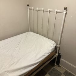 Single Size Metal Bed And Mattress, Box