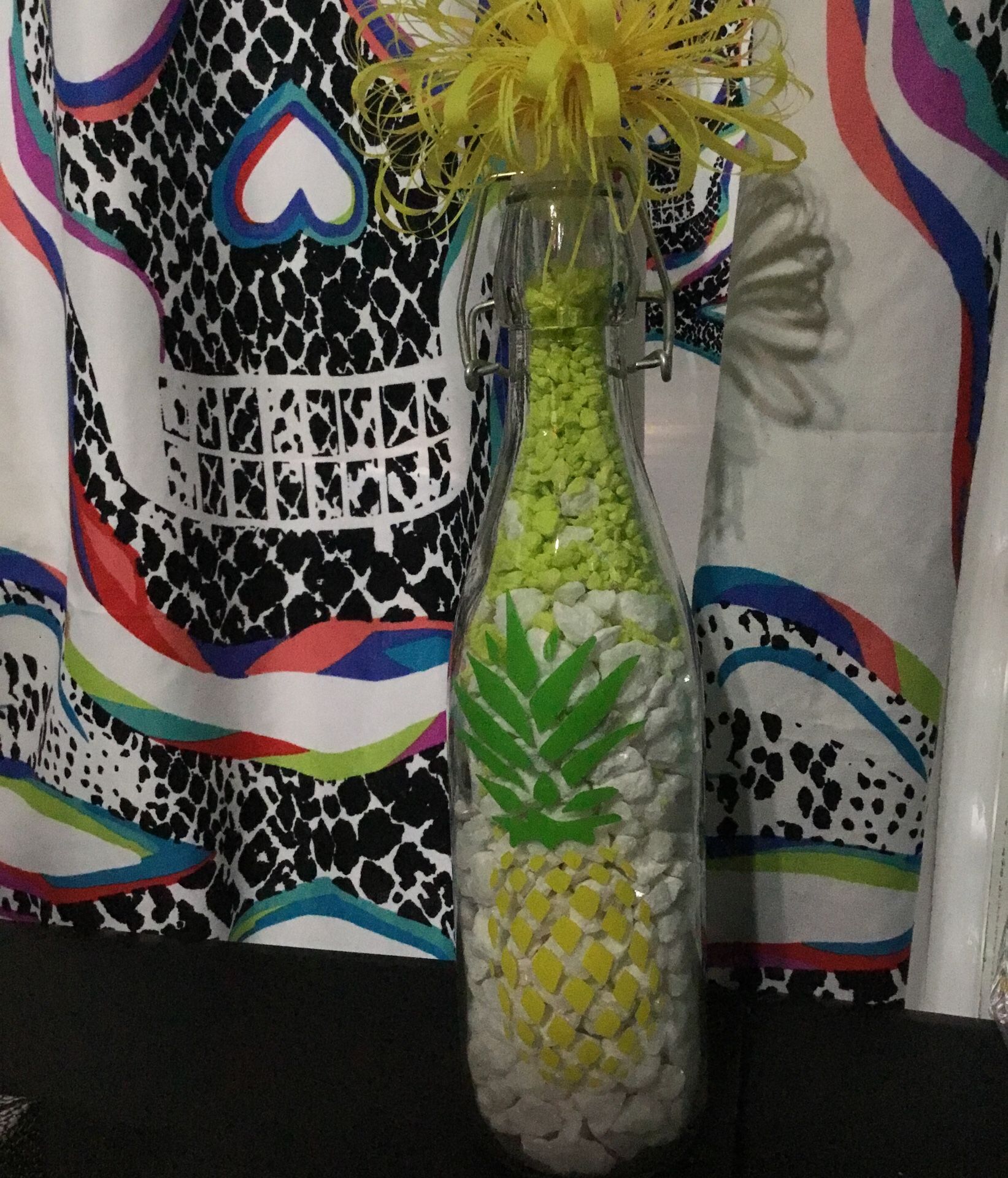 Pineapple bottle decor