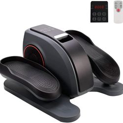 Under Desk Elliptical Machine, Compact Mini Electric Elliptical Training Bike with Remote Control, LCD Monitor & Large Pedal for Home Office Workout