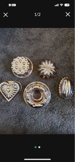 5 Piece Copper Jello Mold Set  - Like New