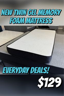 New Twin Gel Memory Foam Mattress