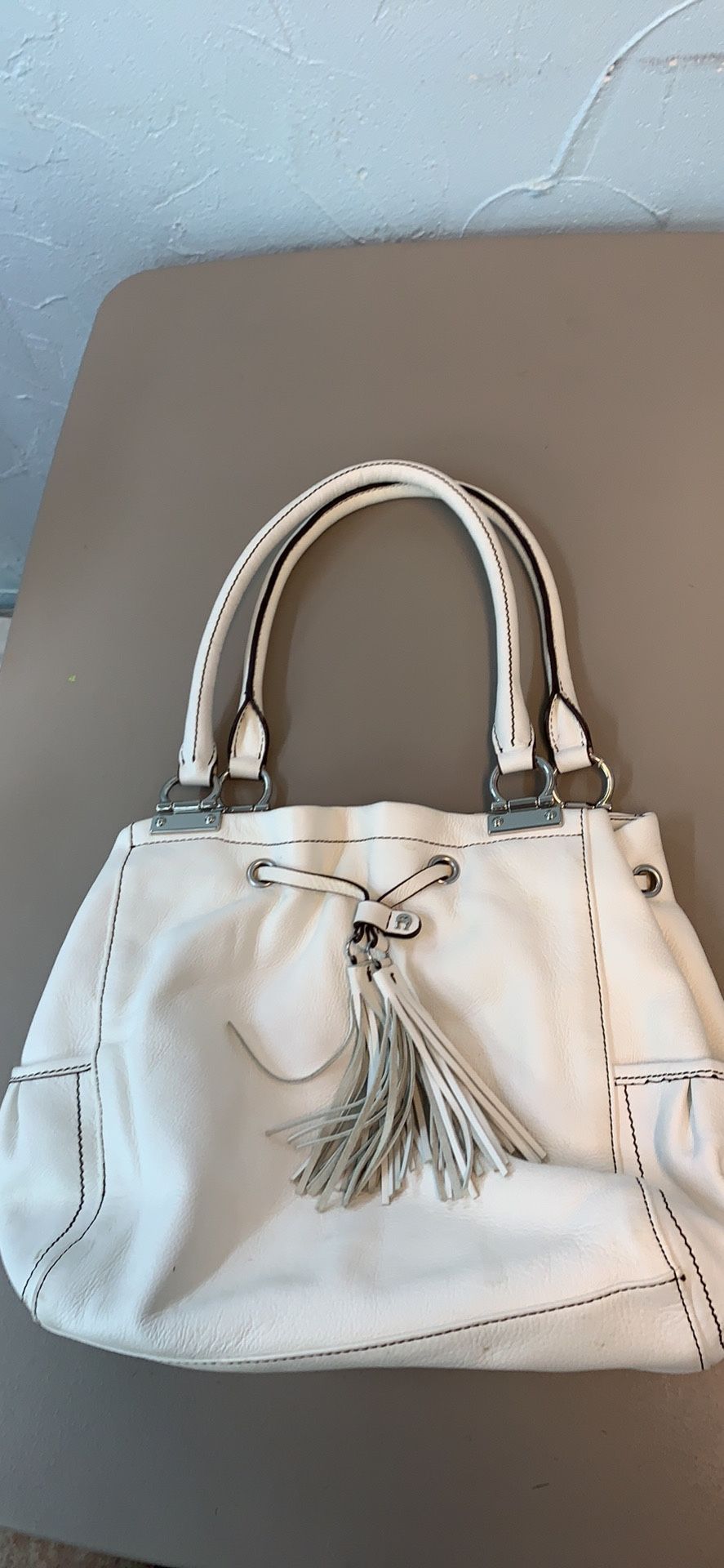 Aigner White Leather 