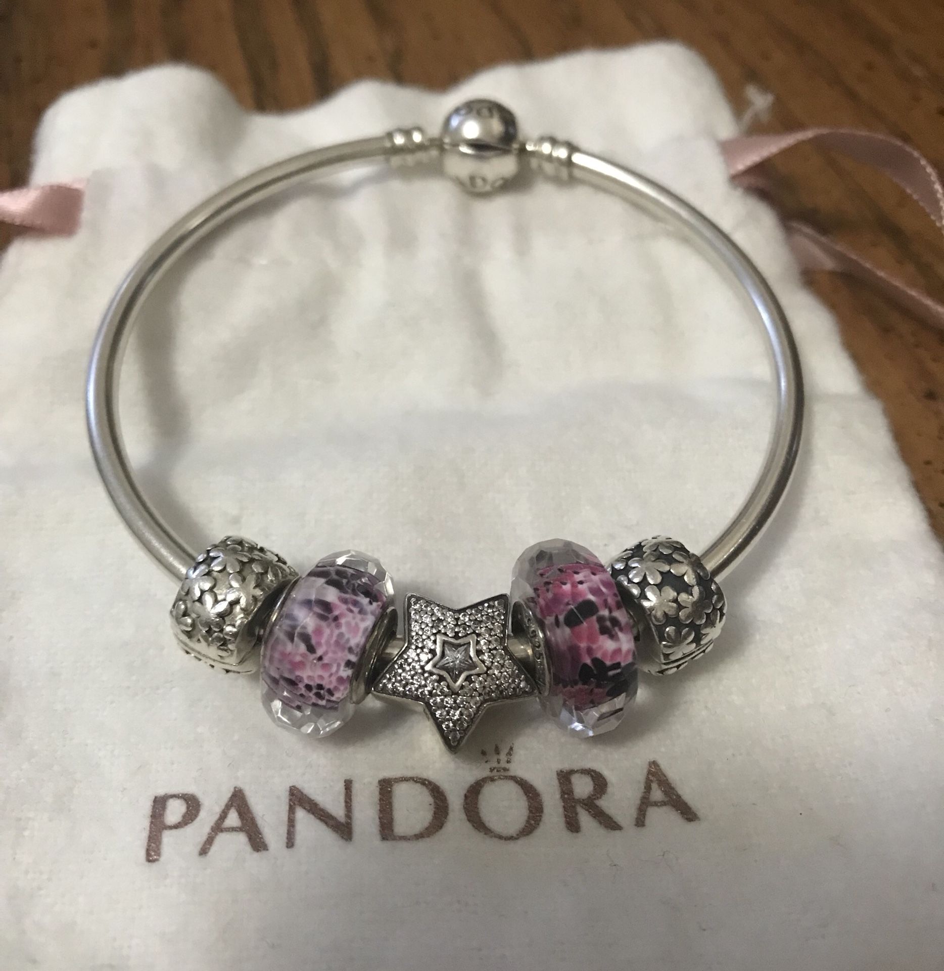 Pandora bracelet with charms