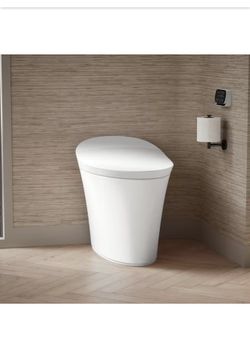 KOHLER Veil Comfort Height Intelligent 1-Piece 0.8 GPF Dual Flush Elongated Toilet in White with built in bidet, Seat Included